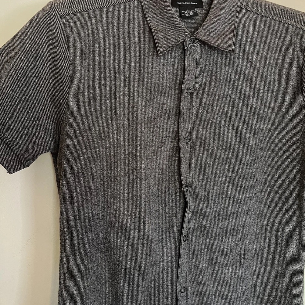 Calvin Klein Jeans Dark Gray Casual Button Down Shirt